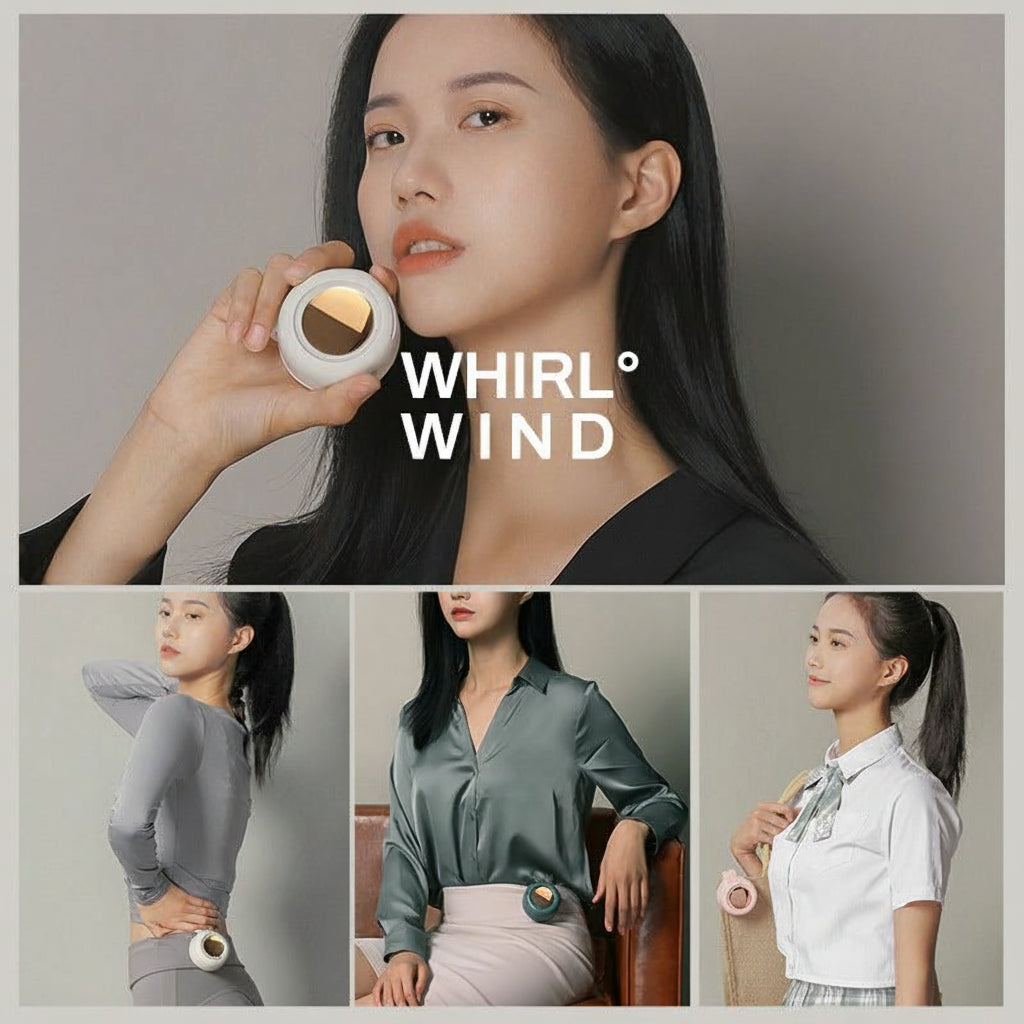Mf019 Small Cyclone Bladeless Fan USB Charging Hanging Neck Small Fan Mini Waist Hanging Portable Mini Flap Pocket Pants