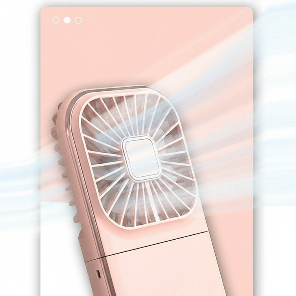 2024 New Handheld Digital Display Small Fan Portable USB Hanging Neck Electric Fan Mini Folding Desktop Fan Gift