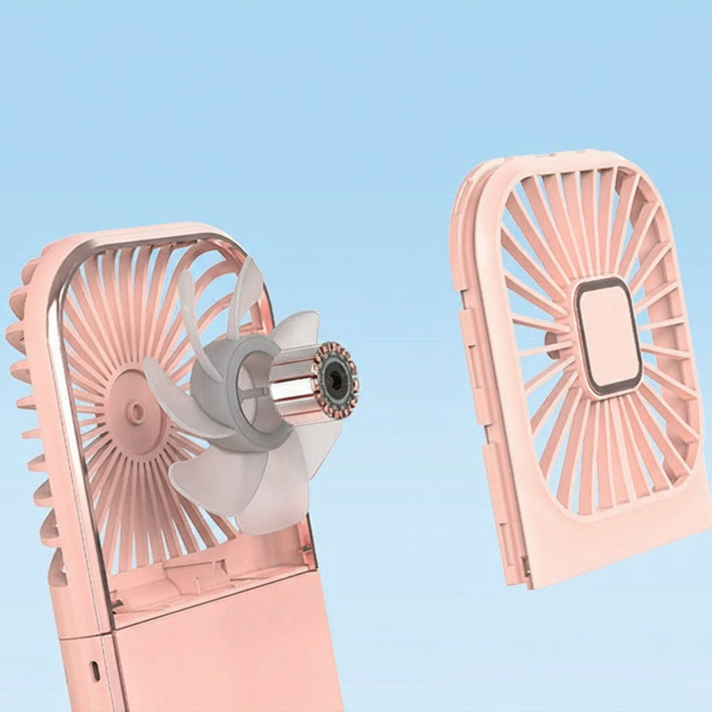 2024 New Handheld Digital Display Small Fan Portable USB Hanging Neck Electric Fan Mini Folding Desktop Fan Gift