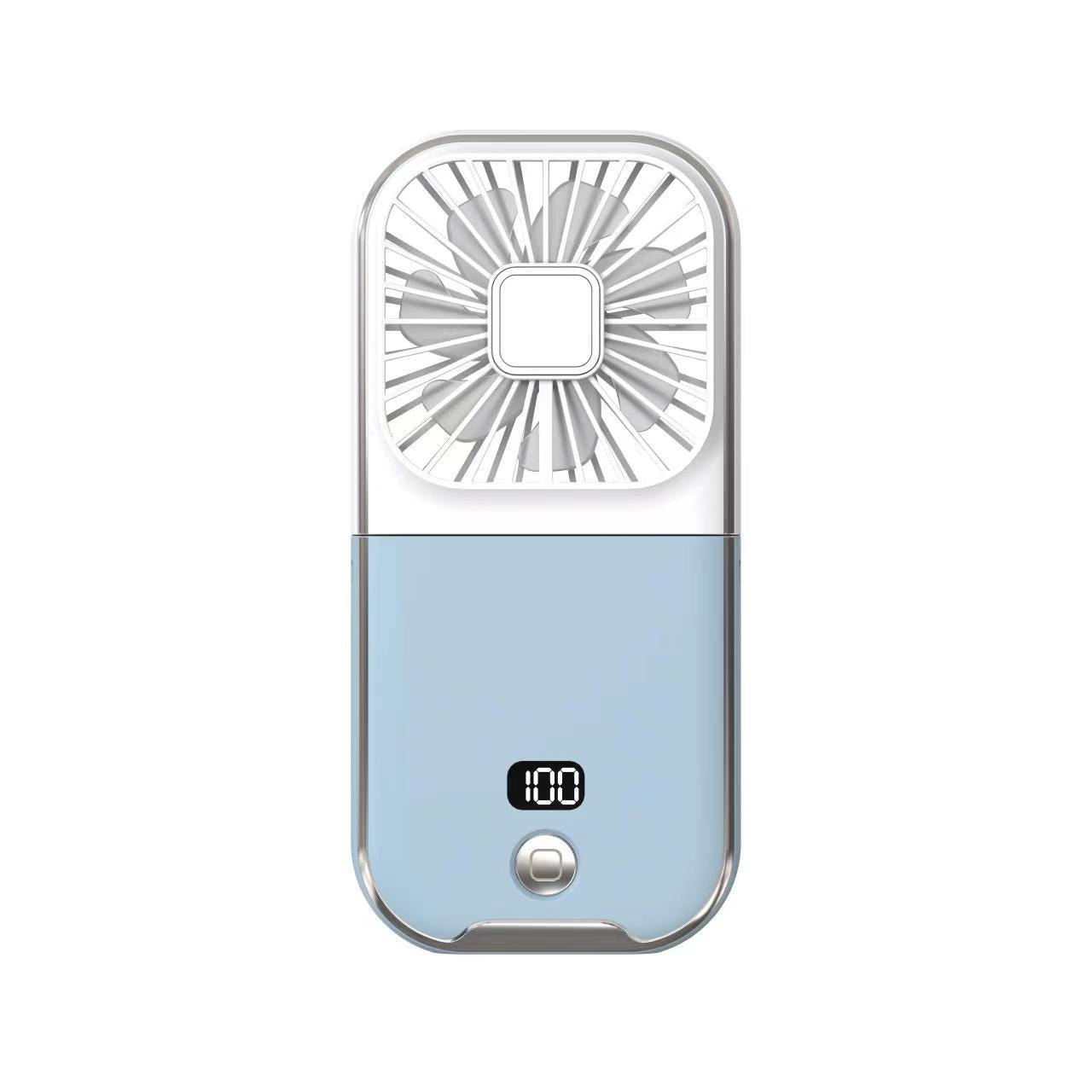 2024 New Handheld Digital Display Small Fan Portable USB Hanging Neck Electric Fan Mini Folding Desktop Fan Gift